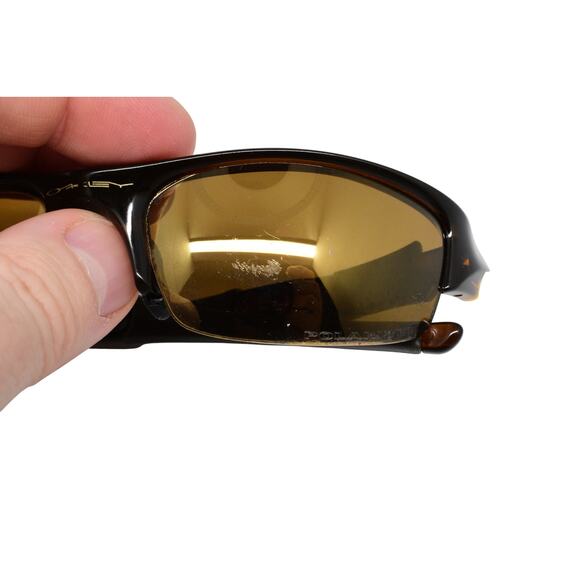 Oakley Flak 12-901 Rootbeer Polarized 63-20 Sunglasses - LENSES FAIR/FRAMES GOOD - Picture 10 of 16